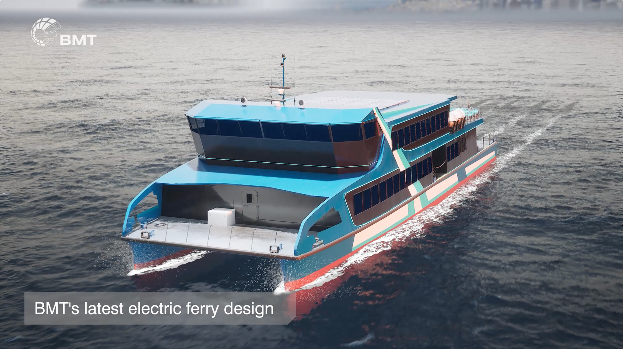 BMT Introduces Electric Ferry Design at International WorkBoat Show