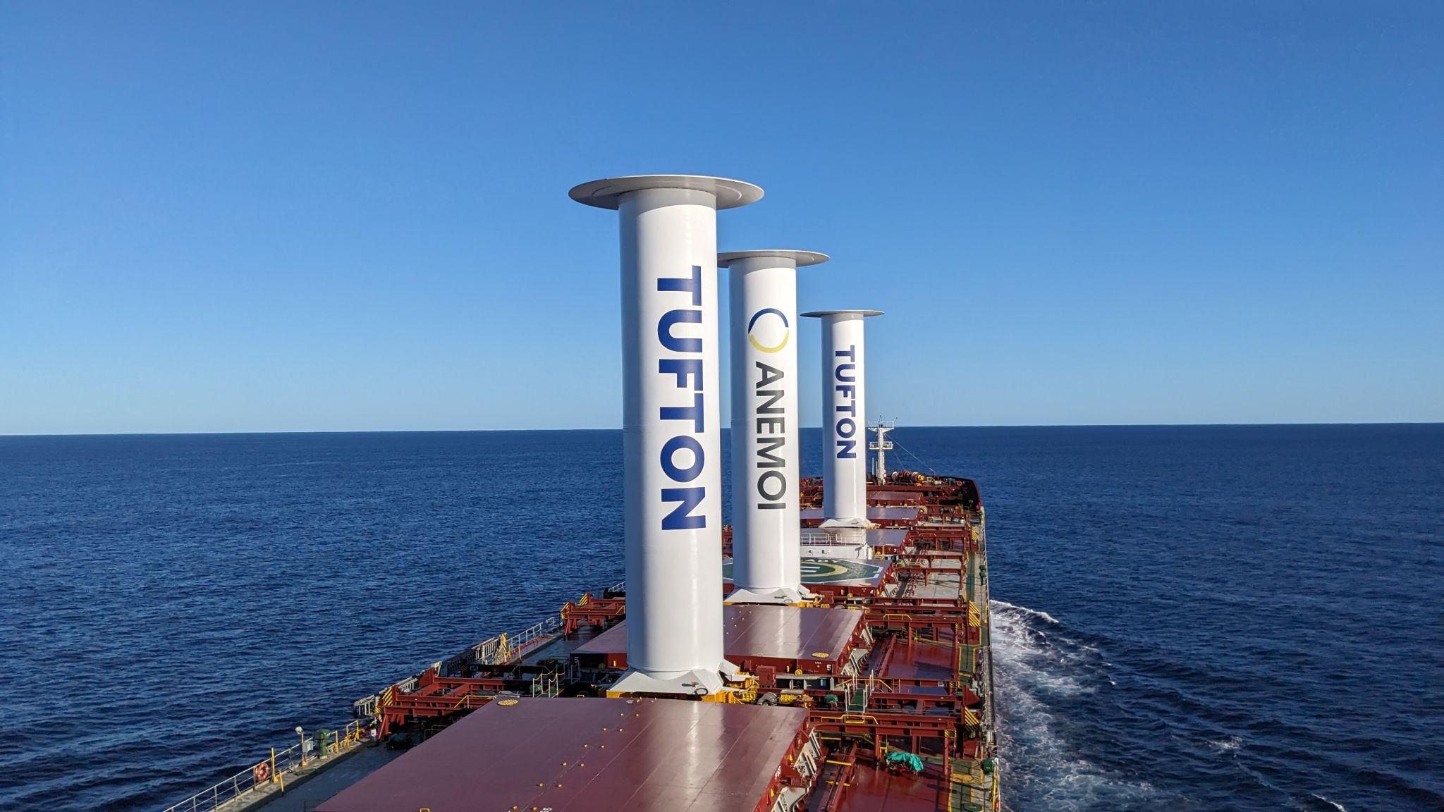 Anemoi Rotor Sails fitted on Tufton’s Kamsarmax Bulker expected to save 10% of fuel and emissions annually